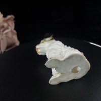 Thumbnail for Vintage Terrier Ceramic Figurine Dog | Sitting Puppy Statue | White & Brown Time5