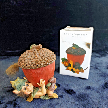 Kensington Giftware with Box Good  13cm  – Longtailers Pixie Acorn Trinket Box1