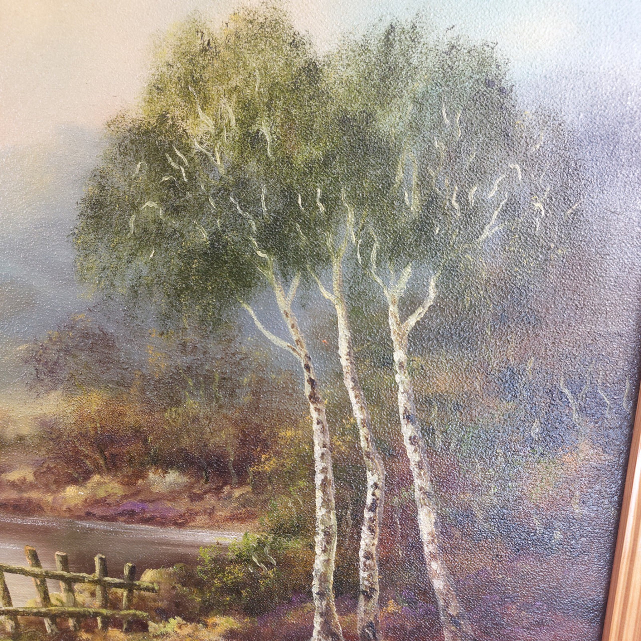 Original Oil on Canvas River Painting – Signed by E. Walker, Landscape See Pics5