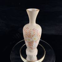 Thumbnail for Antique Vintage Hand Painted Milk Glass Vase Floral Enamel Tall 10” Art Deco Sty1