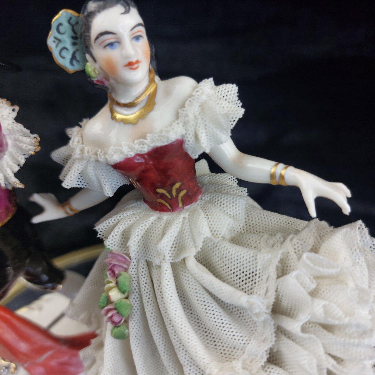 Alka Dresden Deco German Porcelain Torero Spanish Pair Dancer chip see pics 6