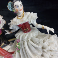 Thumbnail for Alka Dresden Deco German Porcelain Torero Spanish Pair Dancer chip see pics 6