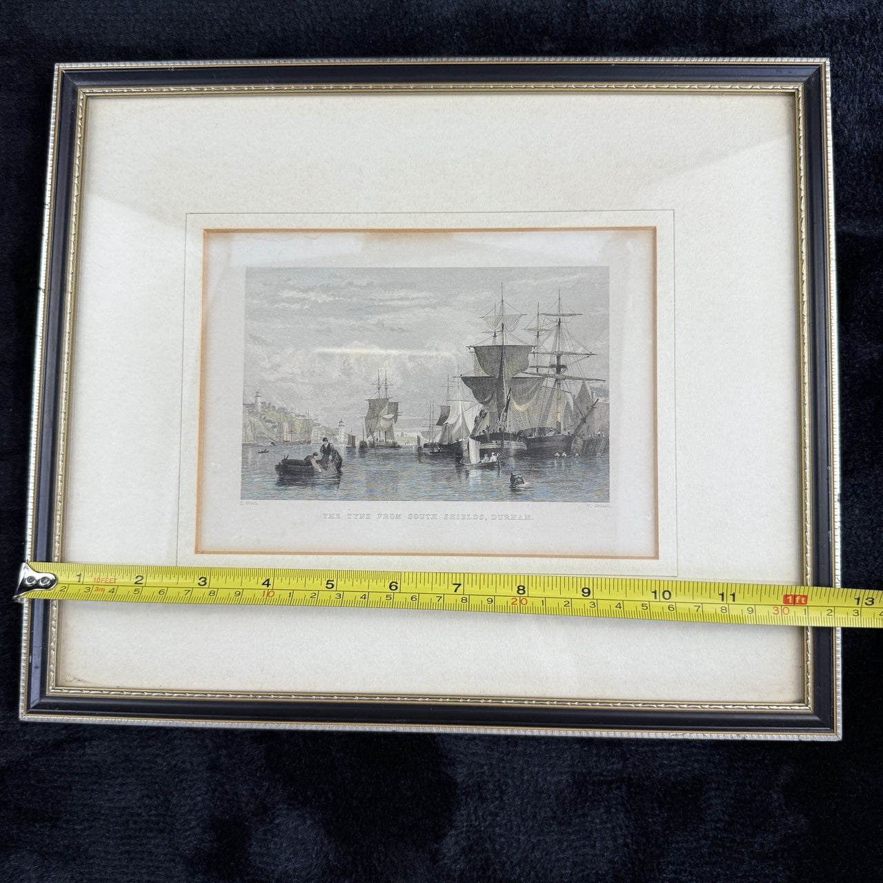 Antique Hand-Colored Engraving The Tyne from South Shields Durham by T. Allom12
