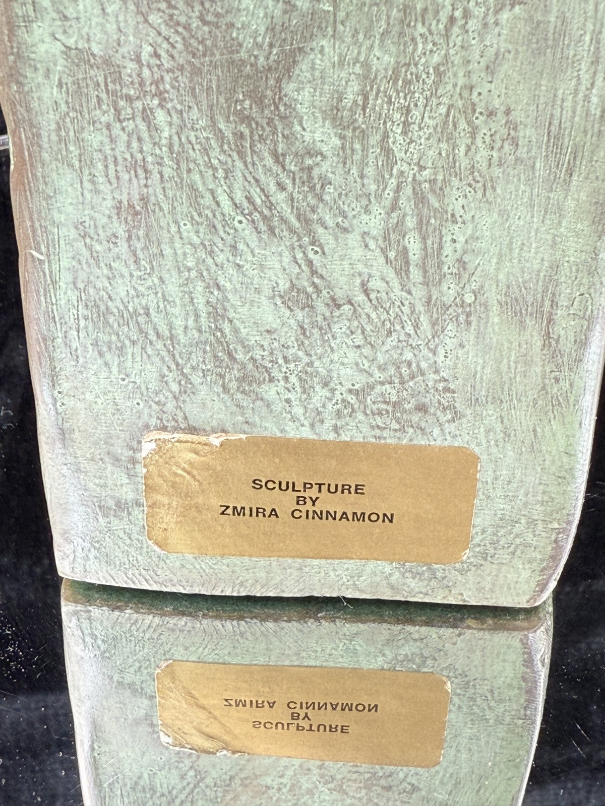 Zmira Cinnamon Bronze Abstract Mother & Child Sculpture Patina Finish Handmade d7