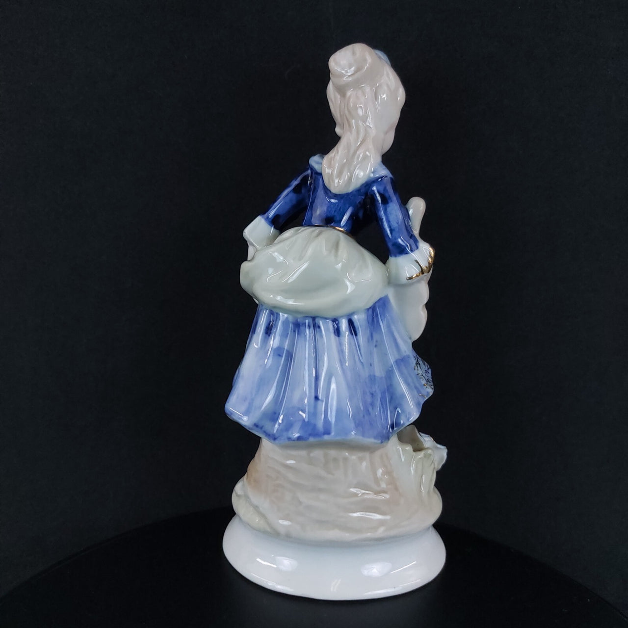 Vintage Porcelain Foreign Lady Musician Figurine 6.5" Ceramic Art Deco Style dec2