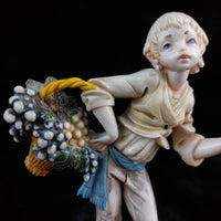 Thumbnail for Fontanini Depose Simonetti Boy Figurine with Grapes 1980's Made in Italy decor.1