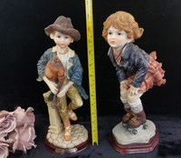 Thumbnail for Domani Pair Figurine scottish boy and skating girl large 34cm Tall decor kids.1
