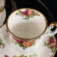 Thumbnail for Royal Albert Old Country Roses Cups & Saucers Set of 2 Bone China England 196216