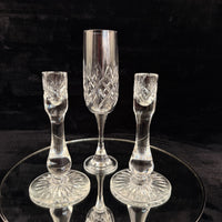 Thumbnail for Vintage Cut Crystal Glassware Set – 6 Champagne Flutes & 2 Candlestick Holders6