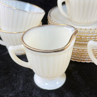 Thumbnail for Macbeth Evans American Sweetheart Monax Milk Glass Tea Set 6 Cups Saucers Creame3