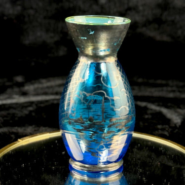 Schott Zwiesel Blue Glass Vase Florida Design Heinrich Löffelhardt Vintage 5”1