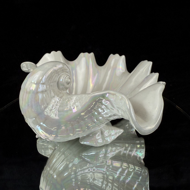 Vintage 1953 Royal Worcester Bone China Iridescent Shell Figurine/Dish decor.0