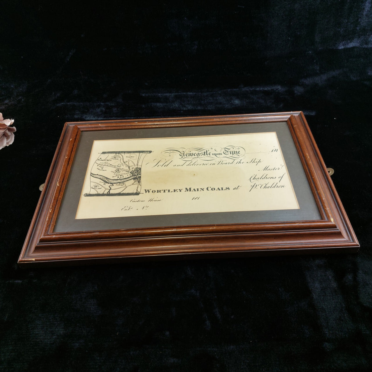 Antique 1800's Wortley Main Coals Shipping Document Artifact Historical Framed6