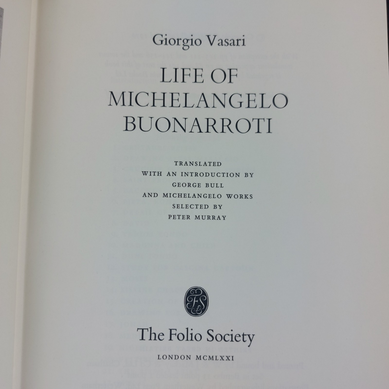 Folio Society Life of Michelangelo VasariLeather Gilt Biography Art Good  1971 2