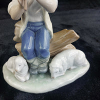 Thumbnail for NAO Lladro by 1987 Figurine Boy Flute & Dogs 7