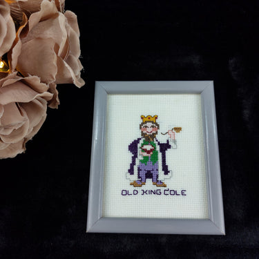 Old Vintage King Cole Cross Stitch -Framed Nursery Rhyme Art 5