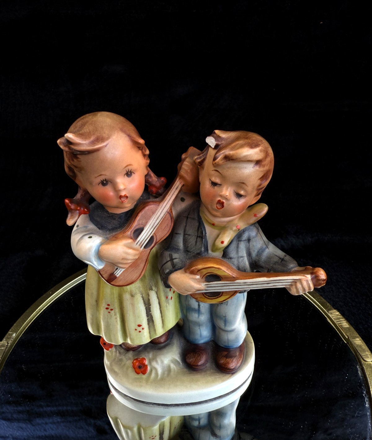 Vintage Goebel Rare Hummel Figurine "Duet" 150/B - With Flaw - West Germany3