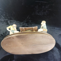 Thumbnail for Very Large Capodimonte figurine 'The Card Players' Friends group pics see decor23