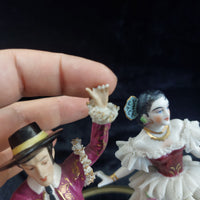 Thumbnail for Alka Dresden Deco German Porcelain Torero Spanish Pair Dancer chip see pics 9