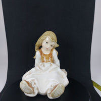 Thumbnail for Vintage Italy - Ceramic 1950s A. Santini Little Girl Sitting Glazed Figurine2