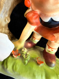 Thumbnail for Hummel Vintage style Porcelain Figurine of Children with a Bird on a Tree 7in11
