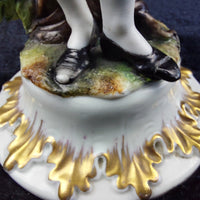 Thumbnail for Capodimonte Tyche Toscany Boy Figurine Bird Damage 8.5 in Painted Hand Porce5