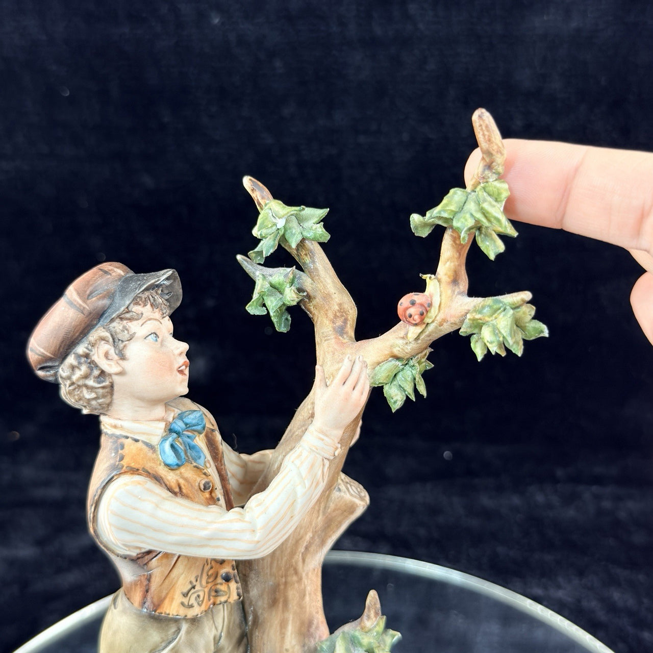 Capodimonte Volta Boy with Tree Figurine Hand Painted Italian Porcelain See Pics10