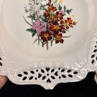 Thumbnail for Royal Creamware Floral Gift Plates x2 Buttercups Wild Roses Ltd Ed England 10.5