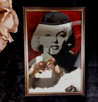 Thumbnail for Marilyn Monroe Mirror Wall Art with Black and Red Accents 12.5