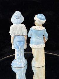 Thumbnail for Antique 19th c German Porcelain Figurine Pair Two Children Bisque &Glazed Finish10