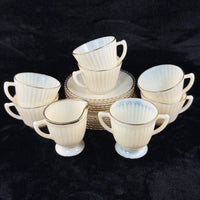 Thumbnail for Macbeth Evans American Sweetheart Monax Milk Glass Tea Set 6 Cups Saucers Creame4