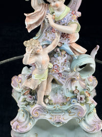 Thumbnail for Antique 1800s Sitzendorf Dresden Meissen Sty Porcelain Candelabra Rococo Pic See4