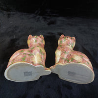 Thumbnail for Rose Park Cat Pair Good Floral Crackle Glaze 8.5