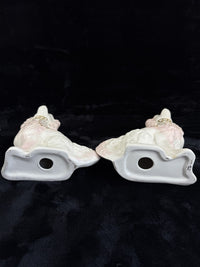 Thumbnail for Antique Staffordshire Porcelain Pink and White  Pair King Charles Spaniel decor8