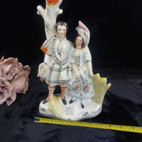 Thumbnail for LARGE Victorian c1880 Staffordshire Spill Vase Robert Burns and His Mary White2