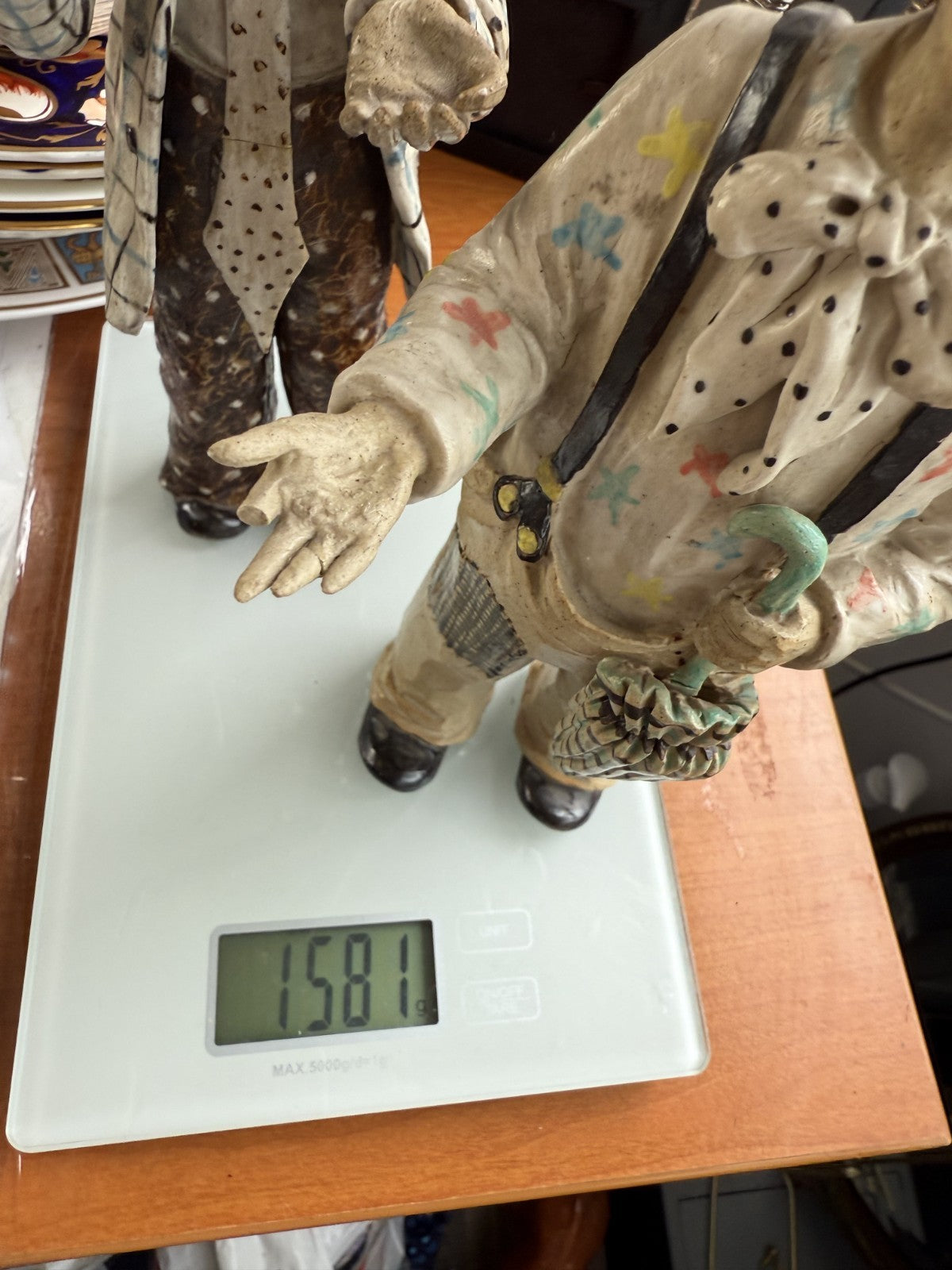 Vintage Rare Signed by JR Art Pottery Clown Clay Figurines Lot of 22