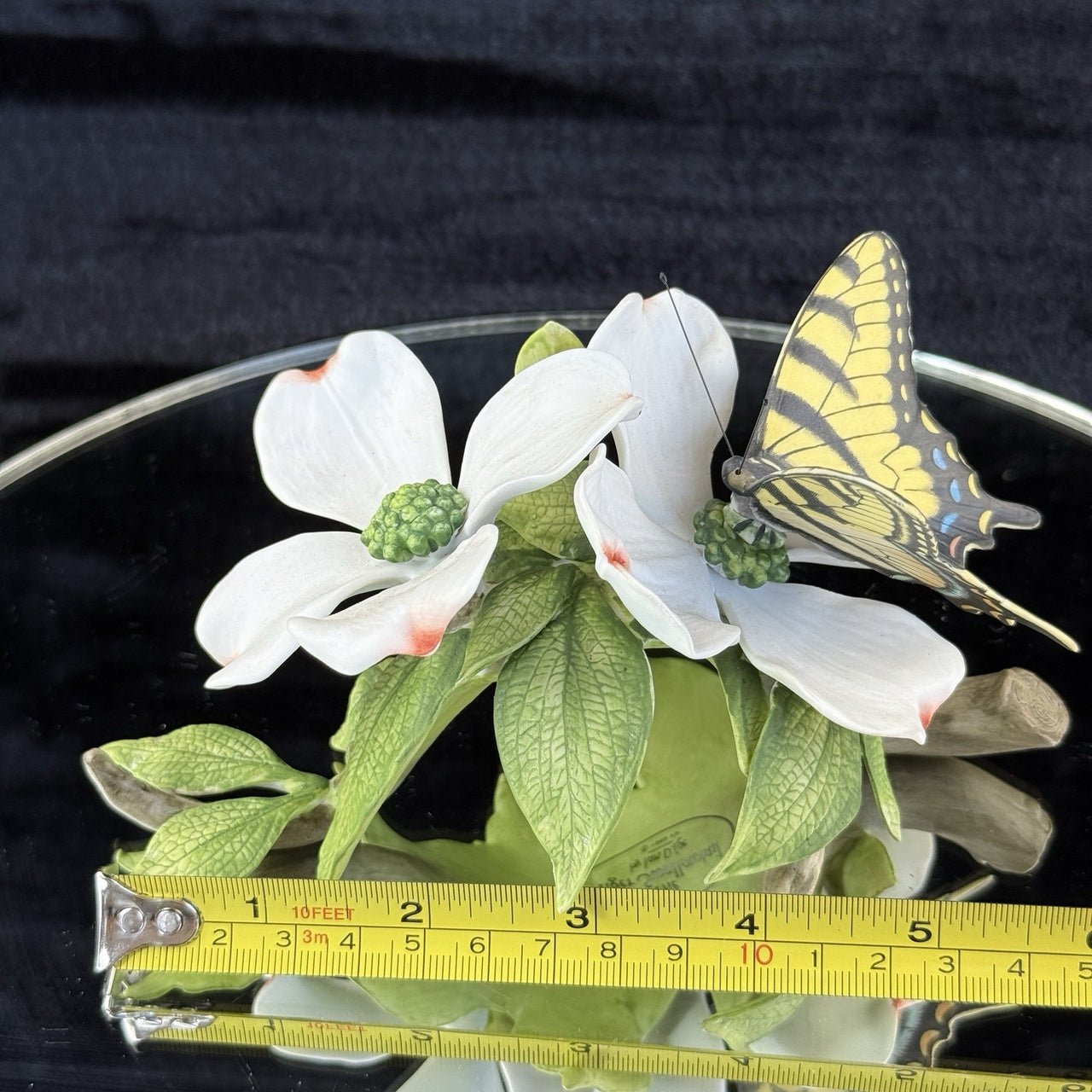 1982, Ian by D. Loe "The Tiger Swallowtail" Dogwood Porcelain Flower Butterfly4