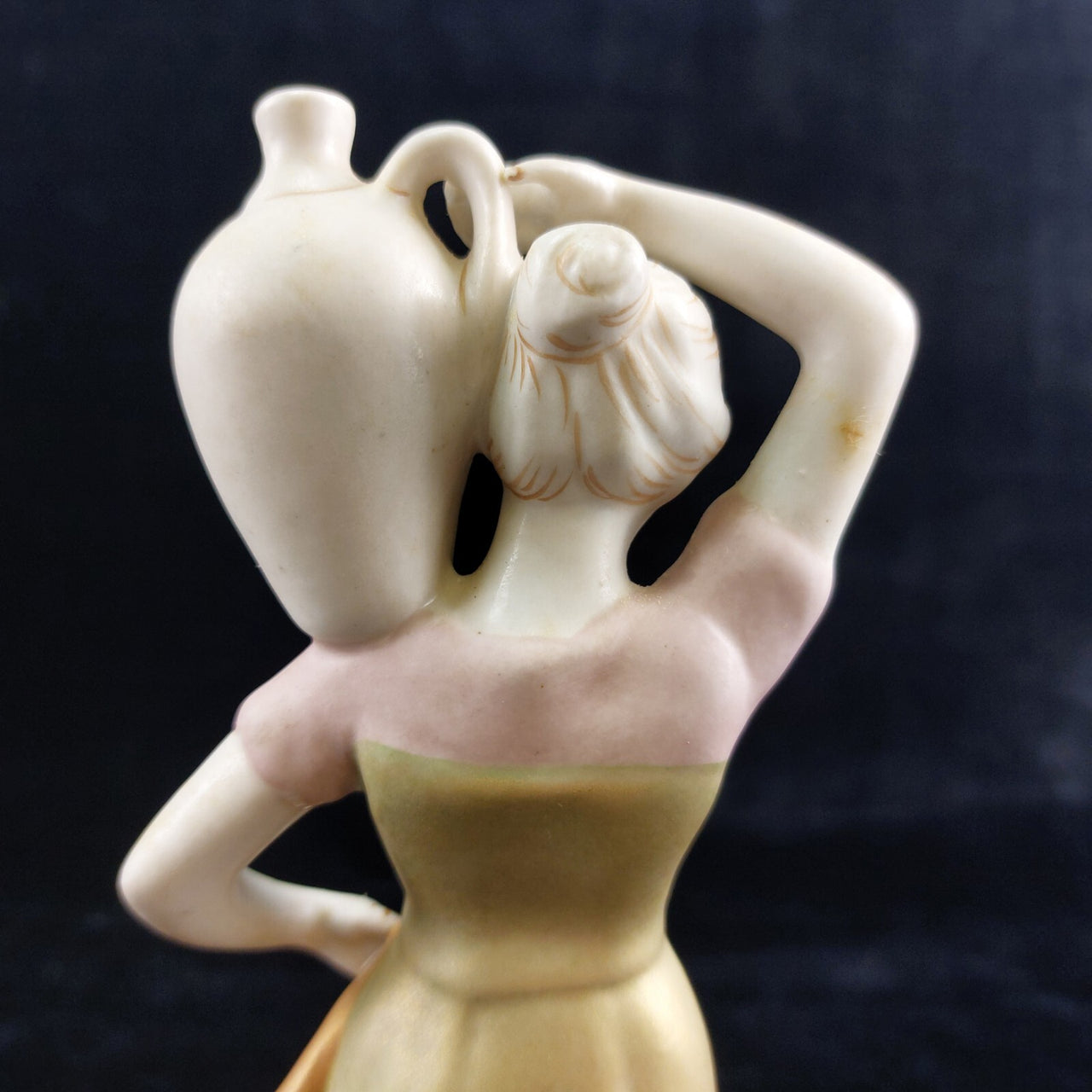 Royal Dux Silky   Figurine  Porcelain -Woman with Water Jug and Dog 1960–1978 .7