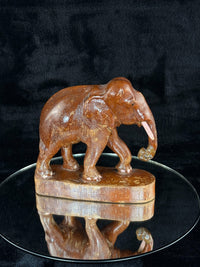 Thumbnail for Hand Wooden Carved Elephant Pair – India Figures with Pink Resin Tusks 7 Vintag16