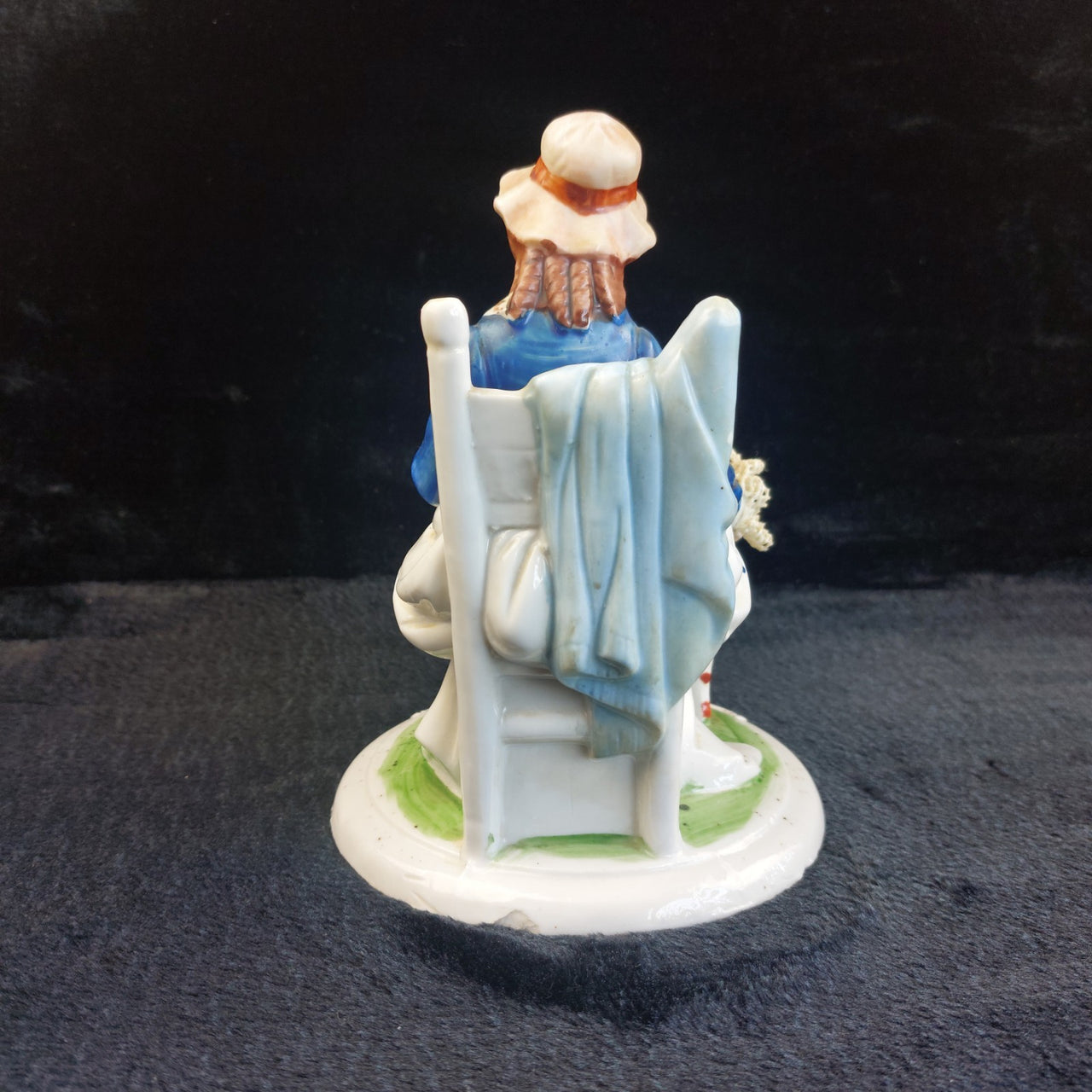 Vintage Lady Porcelain And Girl Figurine Hand Painted Lace Detail see the pics.5