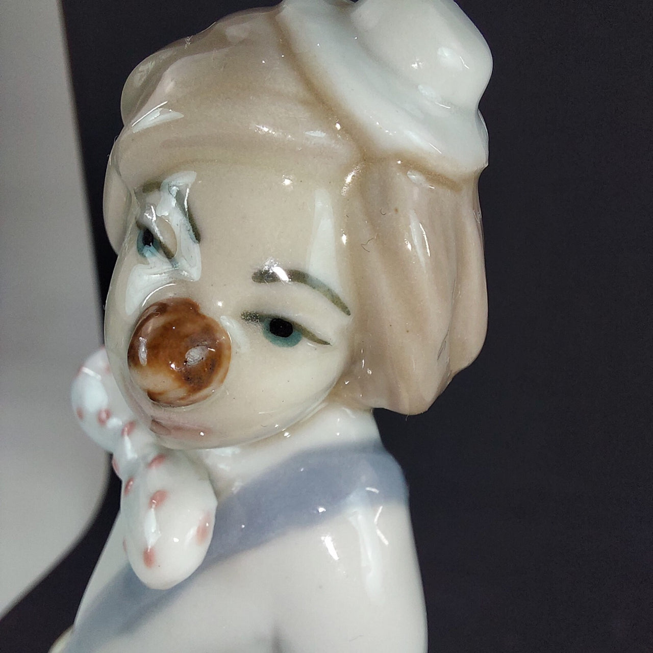 Casades Clown Bag with Porcelain Figurine Collectible from Spain, 6in blue deco12