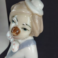 Thumbnail for Casades Clown Bag with Porcelain Figurine Collectible from Spain, 6in blue deco12