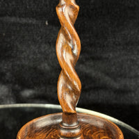 Thumbnail for Antique Twist Barley Wood Candlesticks 8” Pair candle Holders English Brass.4