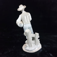 Thumbnail for Rare Porcelain Boy Figurine with Geese, 9.25