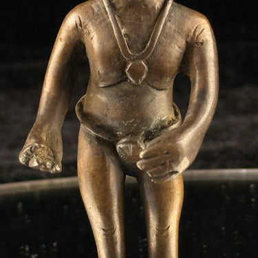 Antique Bronze Tribal Figure African Style Metal Sculpture 4” Tall – Worn Hand. 1