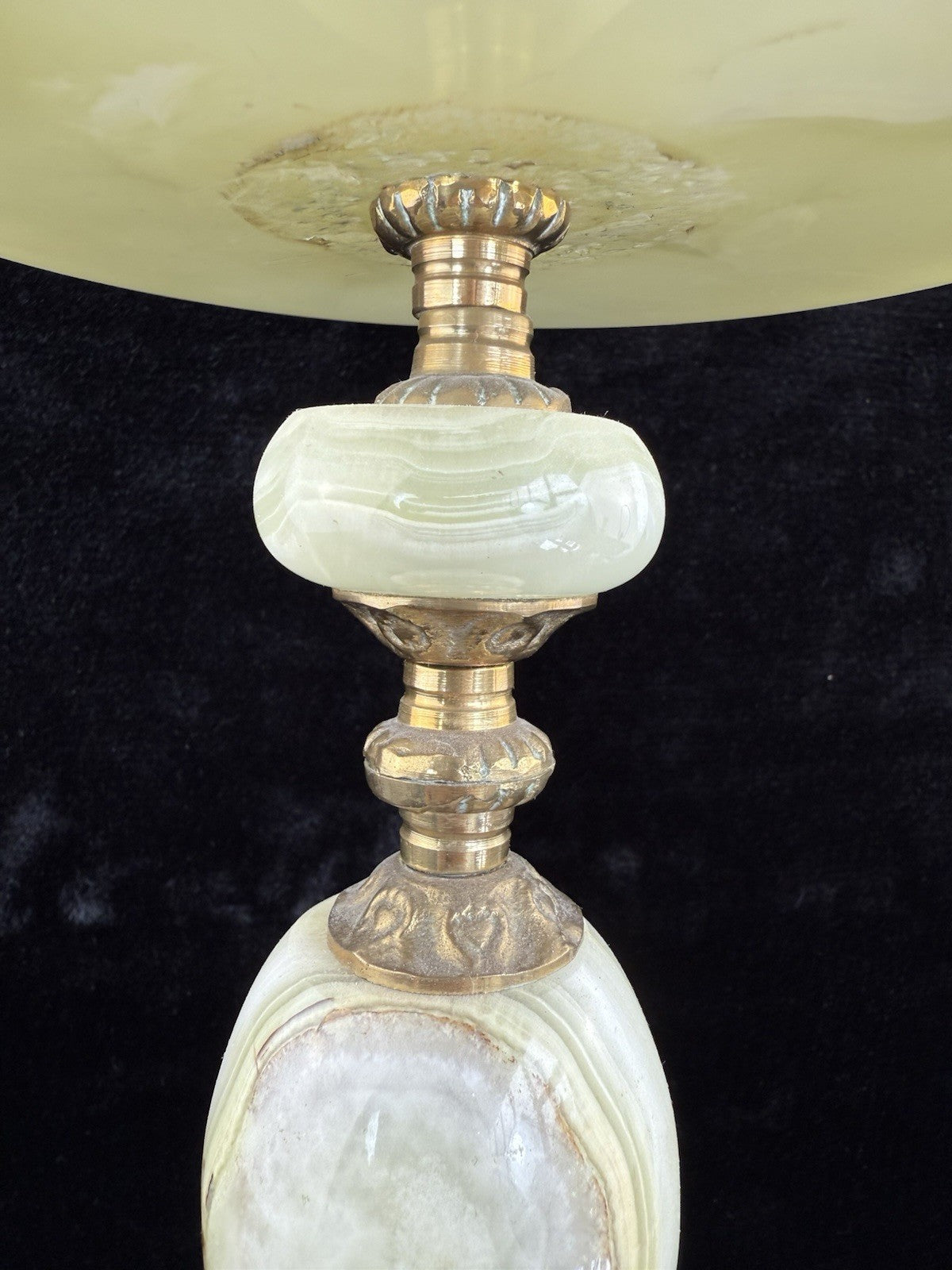 Art Deco Green Onyx Marble Brass Pedestal Ashtray Stand Tobacciana home decor20