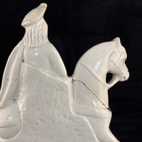 Thumbnail for 1800s Staffordshire Pottery Large Horse Rider Figure Hand Painted Antique seePic19