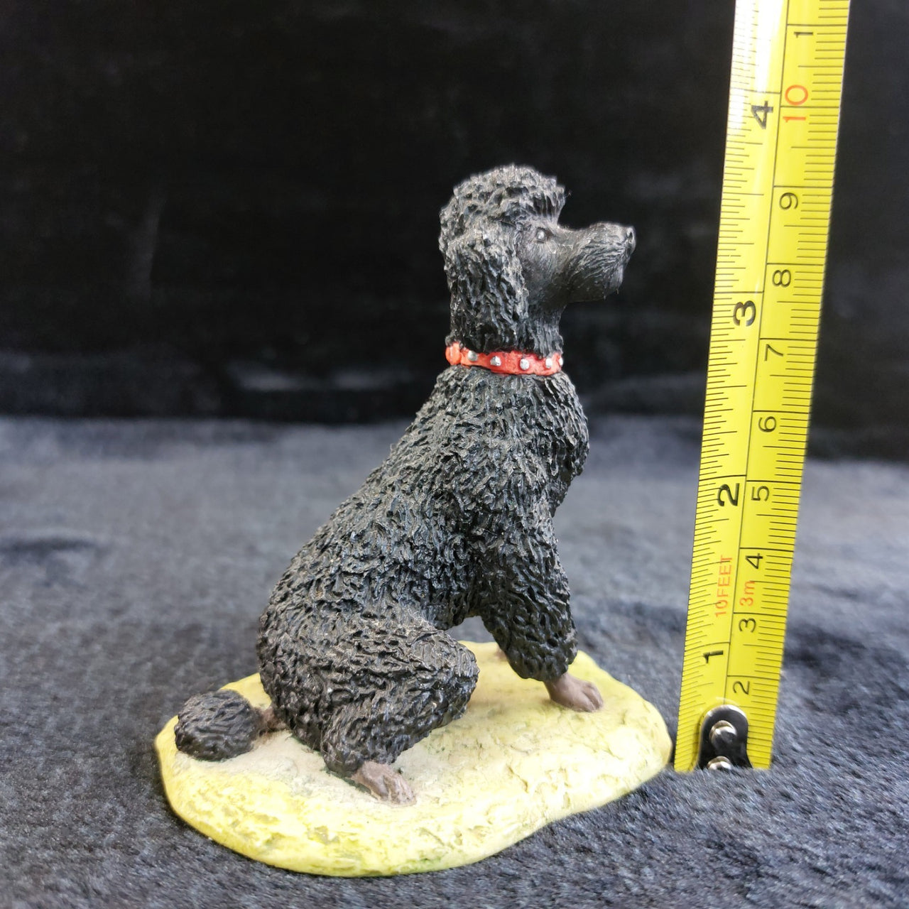 Border Arts Fine Black Poodle Figurine Ayres Handmade Scotland Dog Statue 1983.3