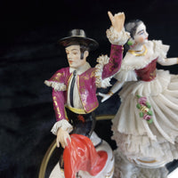 Thumbnail for Alka Dresden Deco German Porcelain Torero Spanish Pair Dancer chip see pics 5