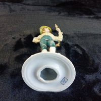 Thumbnail for Capodimonte Tyche Toscany Boy Figurine Bird Damage 8.5 in Painted Hand Porce14